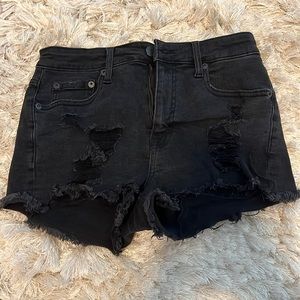 Black jean shorts from Aeropostale